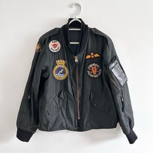 Vintage Canadian Military Bomber Jacket with Patches 80’s